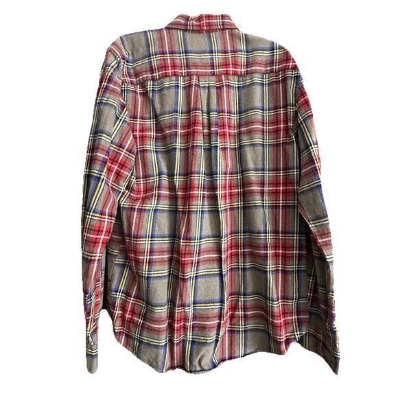 St Johns Bay Shirt Mens Sz M Brushed Flannel Red Plaid Soft Flannel Campcore Dad - Picture 2 of 7